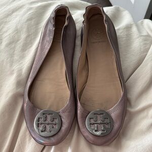 Tory Burch Women's Silver-Tone Flats
